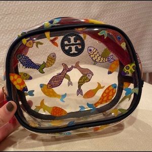 Tory Burch clear cosmetic bag